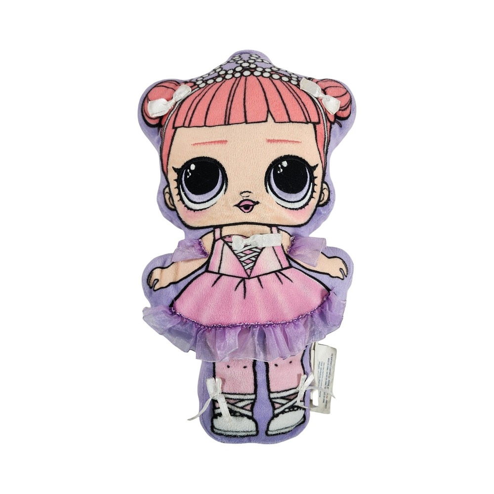 LOL Surprise Center Stage Ballerina Plush Character Pillow Pink Purple 14 Inch